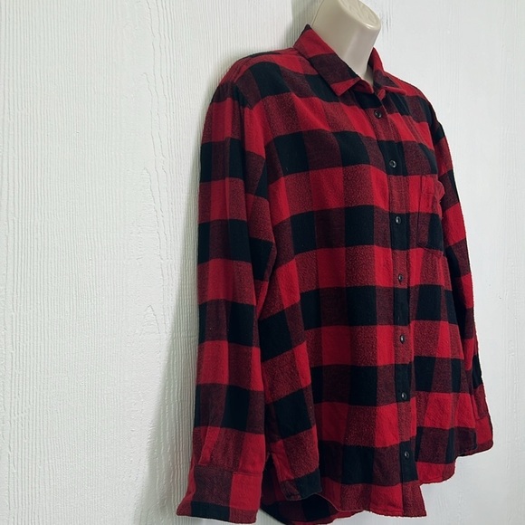 Madewell - Oversized Ex - Boyfriend Side Placket Buffalo Check Button Down Med - Picture 4 of 10